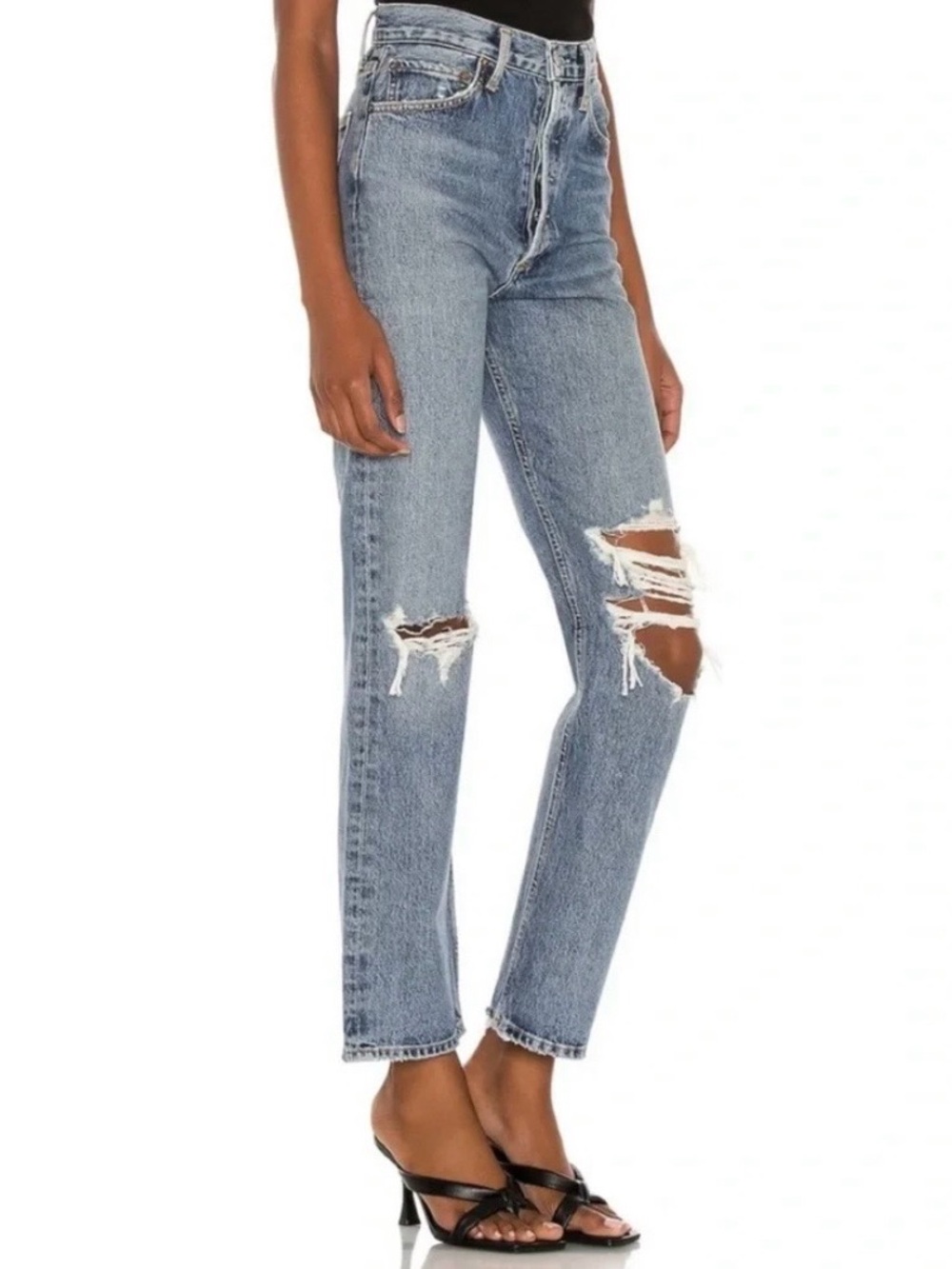 AGOLDE 90s Pinch Waist High Rise Straight Distressed Jeans 26 A154C-1206